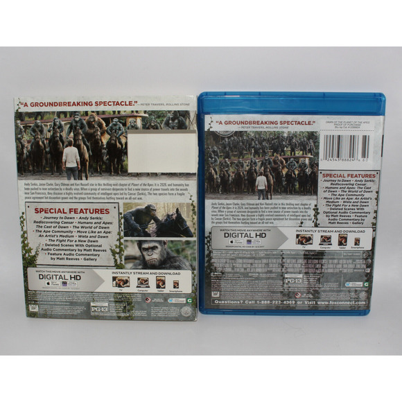 Rise of the Planet of the Apes, Dawn of the Planet of the Apes Lot of 2(Blu-ray) - Picture 13 of 16